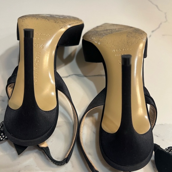 MACH & MACH Black Crystal Embellished Heels - Picture 6 of 7